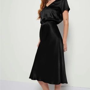 NATION LTD MABEL BLACK SATEEN SKIRT NWT SZ M